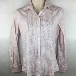 Banana Republic Women's Pink White Dress Shirt XS